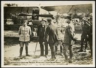 Clemenceau visiting French aviation camp near front.